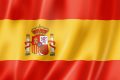 Spain flag, three dimensional render, satin texture